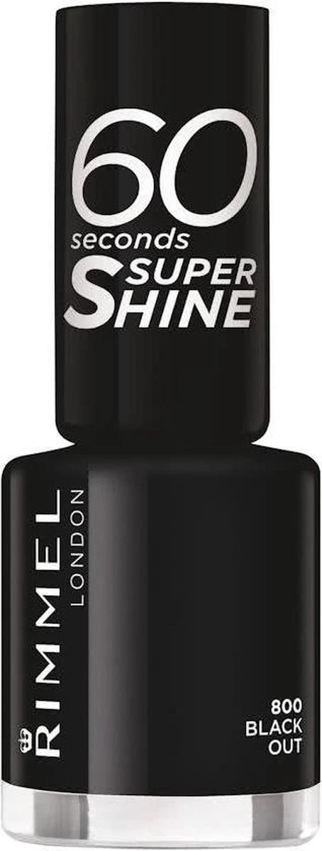 Rimmel London Rimmel - 60 Seconds Supershine Nailpolish - Black Out - Black 1 Rimmel London Rimmel - 60 Seconds Supershine Nailpolish - Black Out - Black