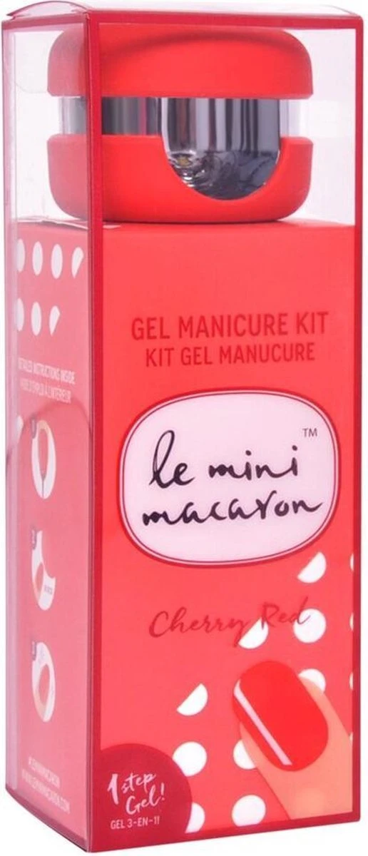 Le Mini Macaron Cherry Red Gel Manicure Kit - 3-in-1 Manicure Kit - Cherry Red 2 Le Mini Macaron Cherry Red Gel Manicure Kit - 3-in-1 Manicure Kit - Cherry Red - Afbeelding 2