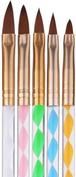 Evvie Acryl Penselen Voor Kunstnagels En Nailart - Set Van 5 -Nagelverzorging Winkel 519x1200 1