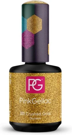 Pink Gellac - Crushed Gold - Gellak - Vegan - Goud - Glanzend - 15ml -Nagelverzorging Winkel 645x1200 3