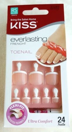 Kiss Everlasting French Toenails Limitless - Teennagels - Toenails - Plaknagels Voor Tenen - Kunstnagels Voor Tenen - 24 Stuks - Beste Kwaliteit -Nagelverzorging Winkel 658x1200