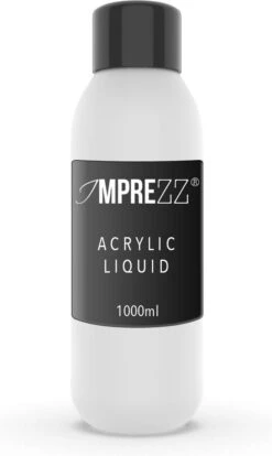 IMPREZZ Acryl Vloeistof - Liquid - Monomer 1000 Ml. - Voldoet Aan De Europese Cosmetica Wetgeving- Let Hier Altijd Op Bij Aanschaf Van Vloeistoffen!