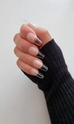 Gel Tips Nail Extension Full Cover Medium Coffin Ballerina False Tips Pre Shaped Nails Nepnagels 240ps Fake Nails- Plaknagels Met Lijm - Nageltips Transparant / Clear Tips + Nagellijm -Nagelverzorging Winkel 722x1200