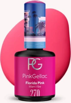 Pink Gellac - Florida Pink - Gellak - Vegan - Roze - Glanzend - 15ml -Nagelverzorging Winkel 831x1200