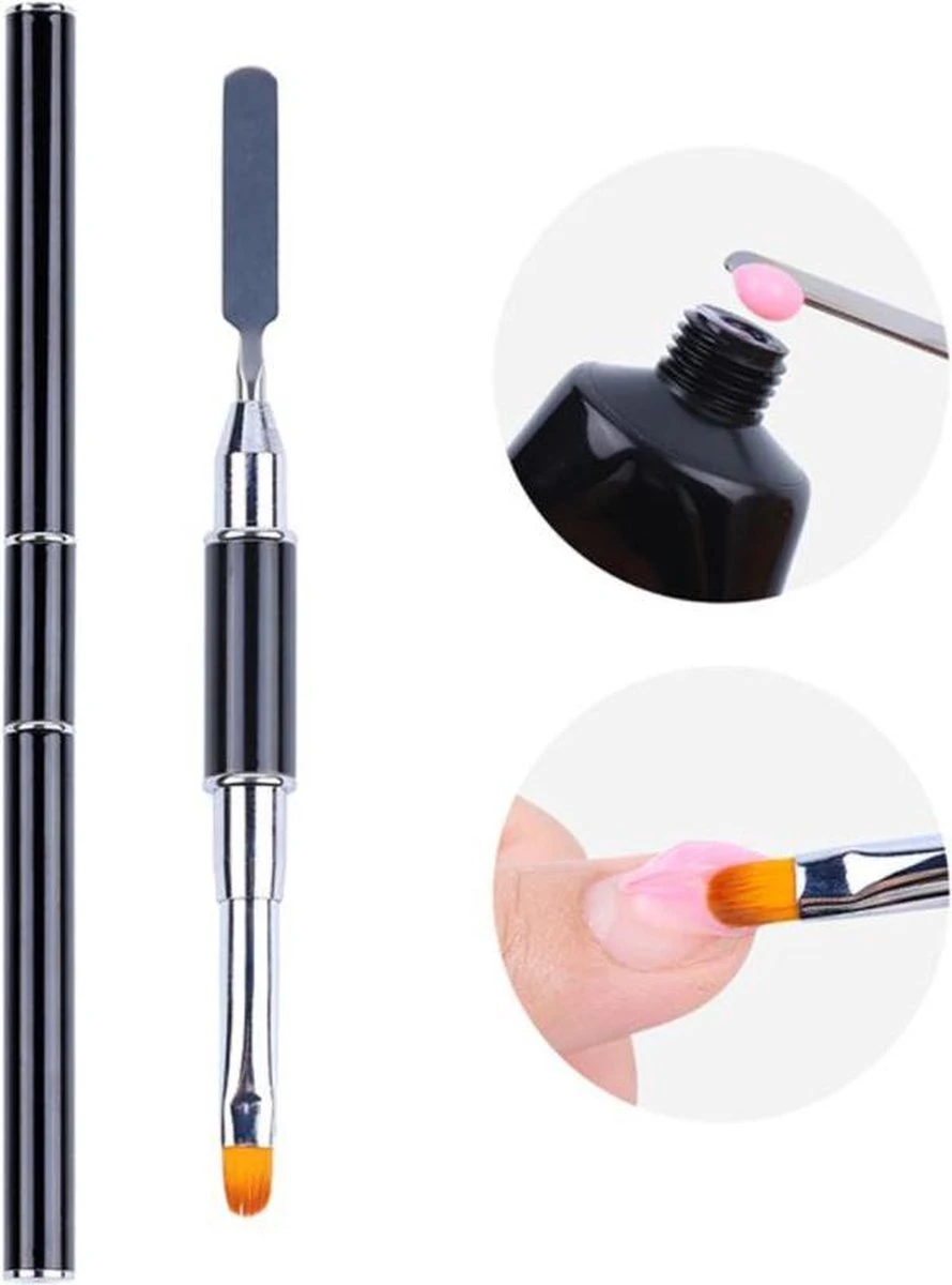 Nagel Polygel Tool - Gel Penseel - Nail Poly Gel Tool - 2 In 1 Kwast Met Spatel 12 Nagel Polygel Tool - Gel Penseel - Nail Poly Gel Tool - 2 In 1 Kwast Met Spatel - Afbeelding 12