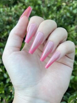 Merkloos Roze French Nagels - Plaknagels - Nagellijm - Plaktabs - Lang