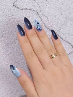 Merkloos 24 Stuks Bloemmotief Nep Nagel - Kunstnagels - Plaknagels