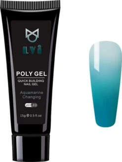 Elvi Polygel Starterskit -Complete Set Inc. USB UV/Led Mini Lamp-6x15g Polygel Kleuren Blauw - Nagelverlenging Polyacryl UV Nagellak-Quick Extension Temperature Color Changing Gel Blue Green -Nagelverzorging Winkel 905x1200