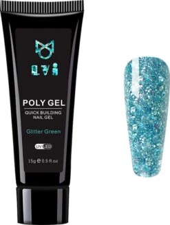 Elvi Polygel Starterskit -Complete Set Inc. USB UV/Led Mini Lamp-6x15g Polygel Kleuren Blauw - Nagelverlenging Polyacryl UV Nagellak-Quick Extension Temperature Color Changing Gel Blue Green -Nagelverzorging Winkel 907x1200