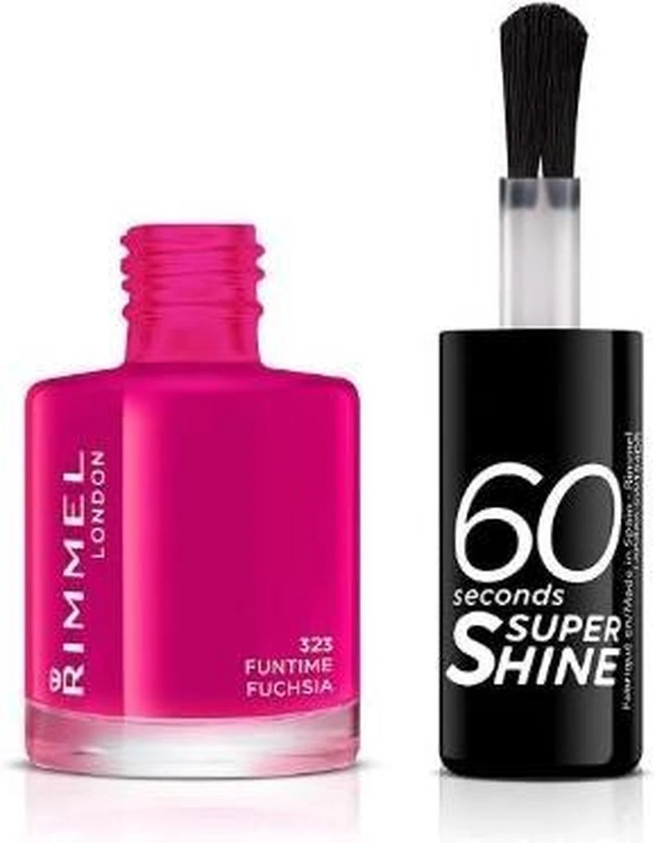 Rimmel London 60 Seconds Supershine Nagellak - 323 Funtime Fuchsia 4 Rimmel London 60 Seconds Supershine Nagellak - 323 Funtime Fuchsia - Afbeelding 4