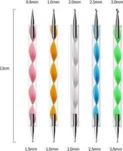 Evvie 20 Delige Nail Art Set - 15 Nailart Penselen En 5 Dotting Tools - Wit -Nagelverzorging Winkel 972x1200 1